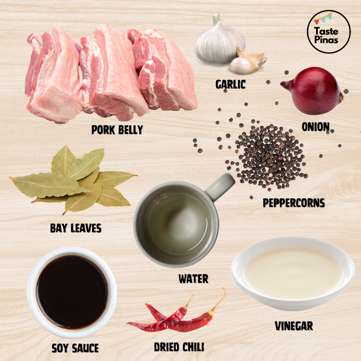 Filipino Pork Adobo Ingredients